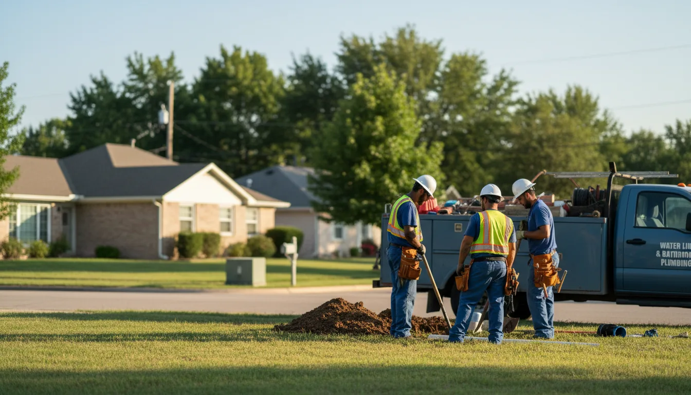 Residential water line and bathroom plumbing service in Albert, KS